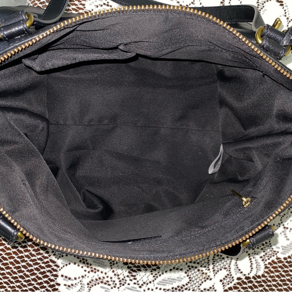 Fossil Kinley Cowhide Black Pebbled Leather Shopper Bag - Picture 6 of 16